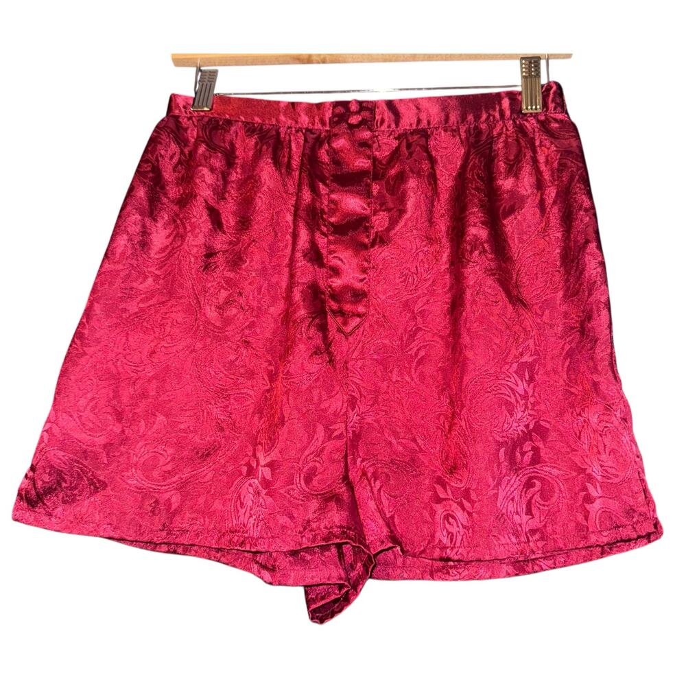 Vintage Partners‎ High Waisted Satin Sleep Shorts Women's Medium Red Valentines